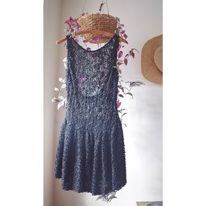 90s Anna Sui Black Cocktail Dress